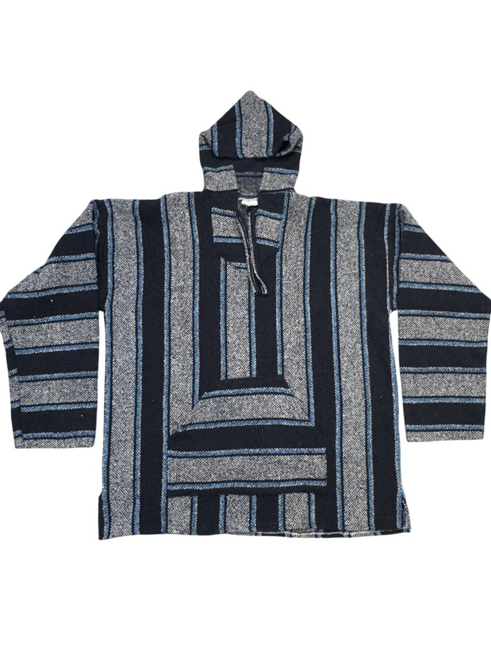 San Patricio Baja Hoodie Mens Size L/XL Multicolor Striped Pullover Pocket Surf